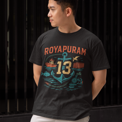 Royapuram Artwork - Round Neck T-Shirt - Inkstring