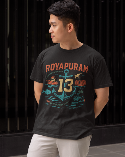 Royapuram Artwork - Round Neck T-Shirt - Inkstring