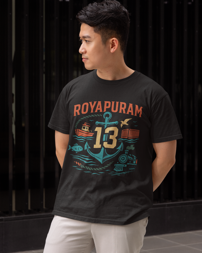 Royapuram Artwork - Round Neck T-Shirt - Inkstring