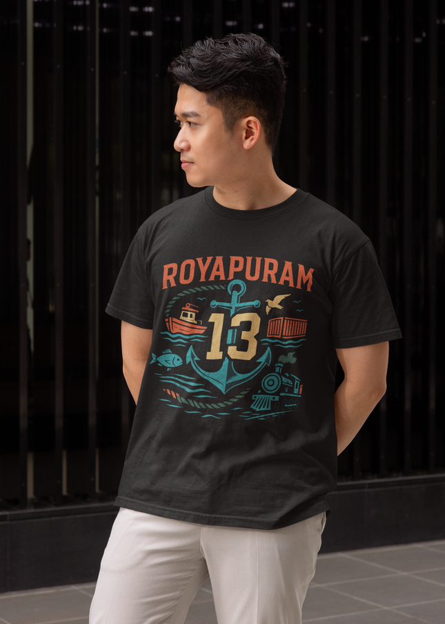 Royapuram Artwork - Round Neck T-Shirt - Inkstring