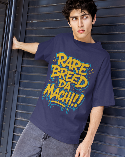 Rare Breed Da Machi Typography Printed Oversized T-Shirt - Unisex - Inkstring