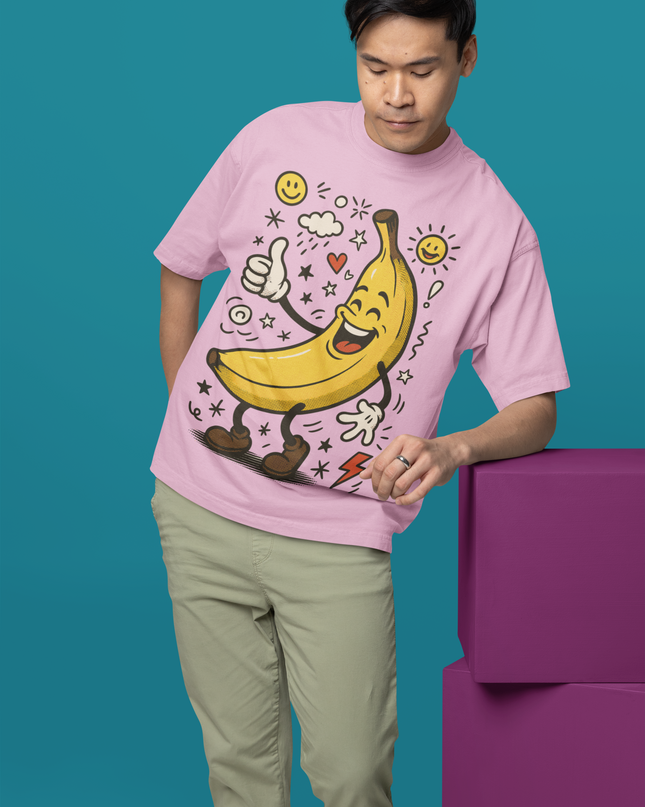 Banana Graphic Printed Oversized T-Shirt - Unisex - Inkstring