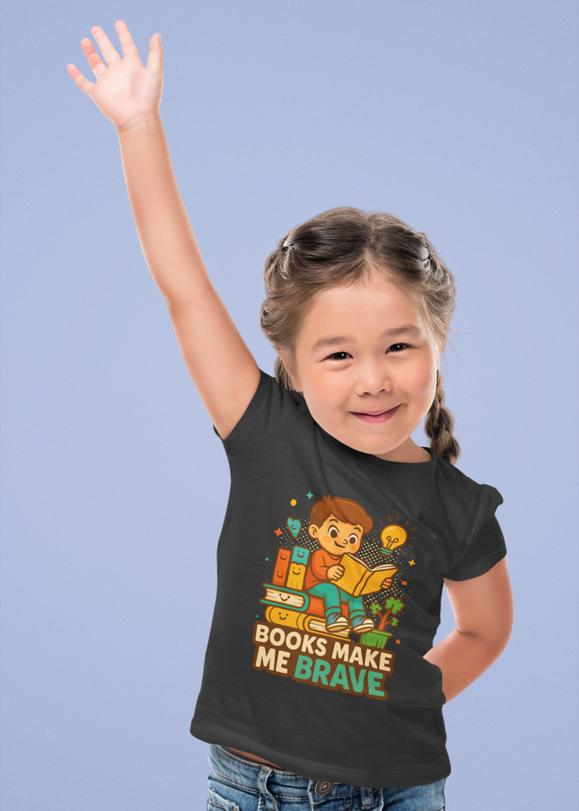 Books make me brave Graphic printed T-Shirt - Inkstring