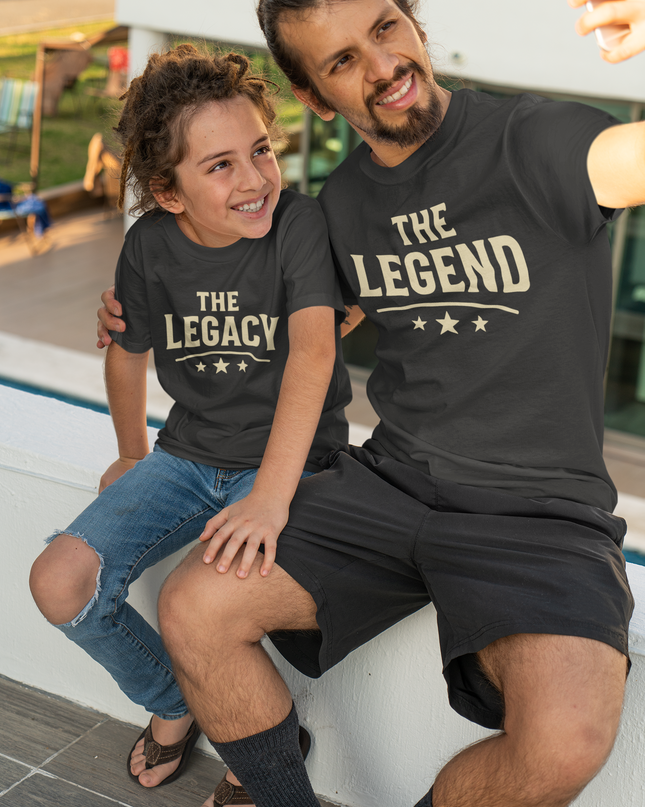 Legend Legacy Dad Son Combo Round Neck T-Shirts - Inkstring