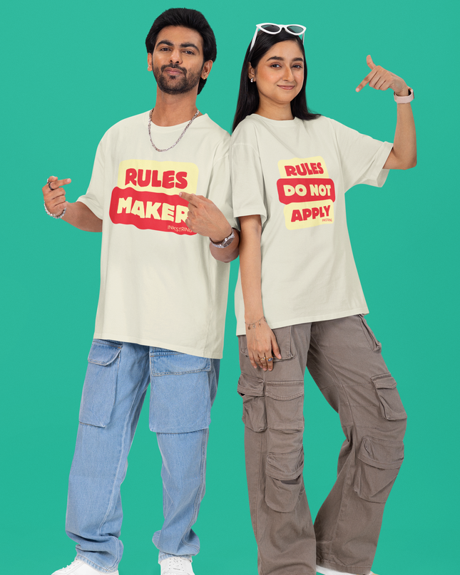Rule Maker Rules Do Not Apply Couples Combo Oversized T-Shirts - Inkstring